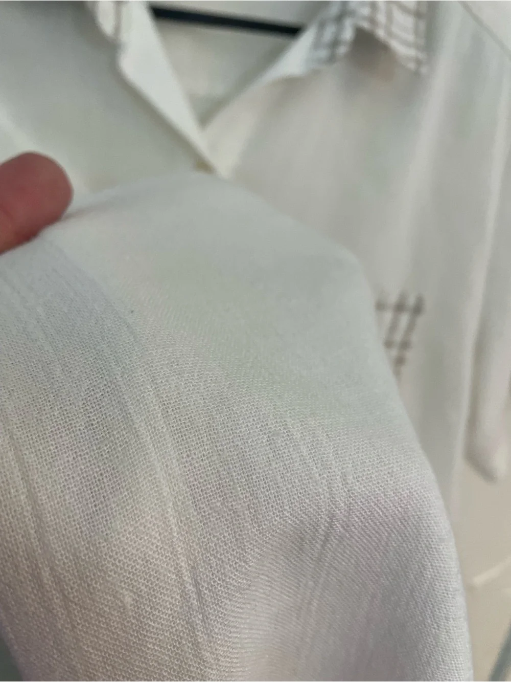Vintage Alfred Dunner Coastal Grandma White Collared Shirt with Plaid Trim - Picture 8 of 10